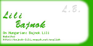 lili bajnok business card